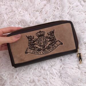 Tan Juicy Couture logo wallet